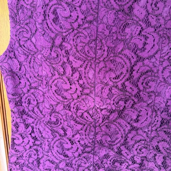 Adrianna Papell Purple Lace Midi Dress 16W | Plus Size Wedding Guest - Picture 6 of 7